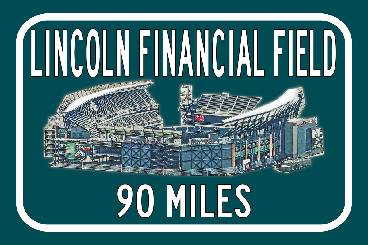 Philadelphia Eagles Lincoln FInancial Field -Miles to Stadium Highway –  Capital Canvas Prints