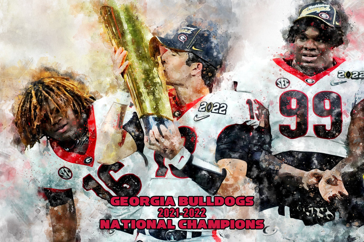Georgia-Bulldogs-Georgia-National-Champions-SoFi-Stadium-College-Wall-Art -  Dawg Wall Art