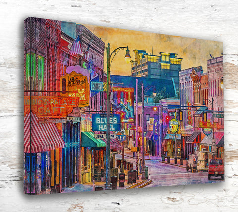BEALE STREET MEMPHIS WATERCOLOR ART