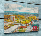 Binghamton University watercolor canvas prints Graduation gift, Binghamton University , College fine art prints