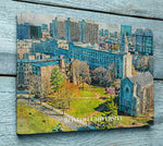 Boston University watercolor canvas fine art prints. Graduation gift, Boston University , College wall art,  College WC