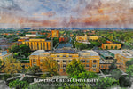 Bowling Green State University watercolor canvas fine art print. Graduation gift, Bowling Green State University ,