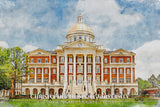 Christopher Newport University canvas watercolor, Graduation gift, Christopher Newport University Print, College wall art