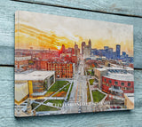 Cleveland State University canvas watercolor. Graduation gift, Cleveland State University ,