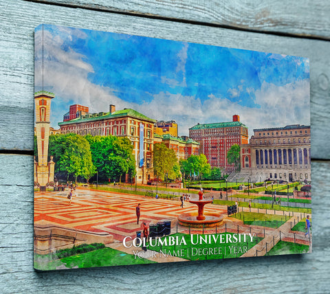 Colombia University watercolor. Graduation gift, Colombia University , College wall art,  College WC