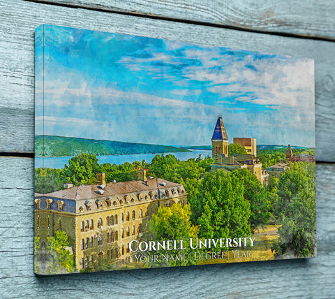 Cornell University watercolor. Graduation gift, Cornell University , College wall art,  College WC