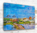 Charleston print of city skyline with Ravenel bridge