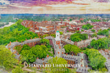 Harvard University watercolor. Graduation gift, Harvard University , College wall art,  College WC