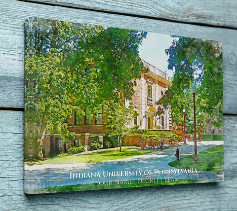 Indiana University of Pennsylvania watercolor. Graduation gift, Indiana University of Pennsylvania , College wall art,  College WC