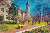 Indiana University watercolor. Graduation gift, Indiana University , College wall art,  College WC