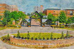 Jackson State University watercolor. Graduation gift, Jackson State University , College wall art,  College WC