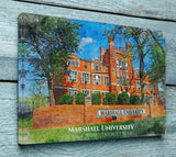 Marshall University watercolor. Graduation gift, Marshall University , College wall art,  College WC