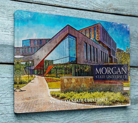 Morgan State University watercolor. Graduation gift, Morgan State University , College wall art,  College WC