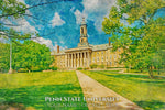 Penn State University watercolor. Graduation gift, Penn State University , College wall art,  College WC