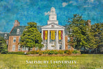 Salisbury State University watercolor. Graduation gift, Salisbury State University , College wall art,  College WC