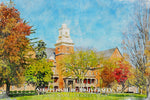 Shippensburg University of Pennsylvania watercolor. Graduation gift, Shippensburg University , College wall art,  College WC