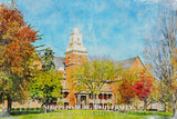 Shippensburg University of Pennsylvania watercolor. Graduation gift, Shippensburg University , College wall art,  College WC