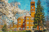 Slippery Rock University of Pennsylvania watercolor. Graduation gift, Slippery Rock University , College wall art,  College WC