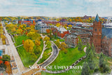 Syracuse University watercolor. Graduation gift, Syracuse University , College wall art,  College WC