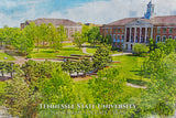 Tennessee State University watercolor. Graduation gift, Tennessee State University , College wall art,  College WC