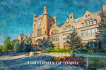 University of Idaho watercolor. Graduation gift, University of Idaho , College wall art,  College WC