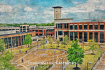 University of Memphis watercolor. Graduation gift, University of Memphis , College wall art,  College WC