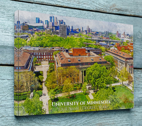 University of Minnesota Twin Cities watercolor. Graduation gift, University of Minnesota Twin Cities , College wall art,  College WC