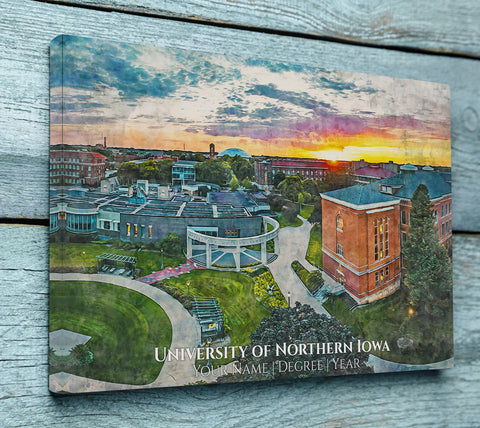 University of North Iowa watercolor. Graduation gift, University of North Iowa , College wall art,  College WC