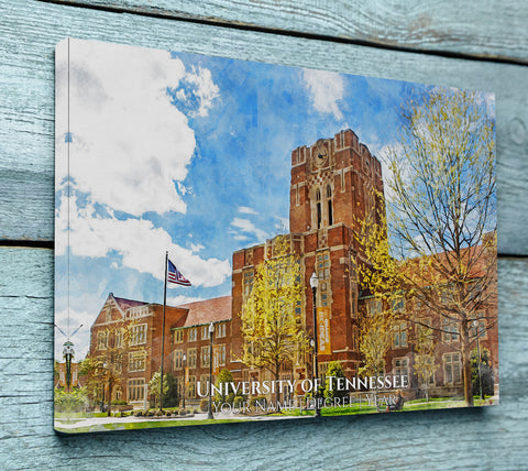 University of Tennessee watercolor, Graduation gift, UT Knoxville , College wall art,  College WC, Volunteers