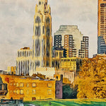 Columbus Ohio canvas watercolor, Columbus Ohio Wall Art, Columbus Print, Columbus Canvas wall art, Columbus Ohio Watercolor wall art