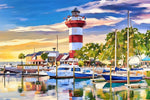 Gorgeous Hilton Head Watercolor Print on Canvas - Bring the Beauty of the Beach into Your Home, Hilton Head South Carolina Canvas Print