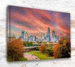 Charlotte NC : Explore the beauty of Charlotte with this stunning skyline wall art canvas! Queen City canvas