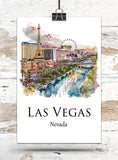 Las Vegas Canvas, Las Vegas Print, Las Vegas wall art, Las Vegas travel art print, Las Vegas Nevada, Las Vegas poster