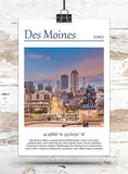 Des Moines Canvas, Des Moines Print,  Des Moines wall art, Des Moines travel art print, Des Moines  Iowa, Des Moines poster