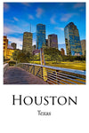 Houston Canvas, Houston Print, Houston wall art,  Houston travel art print, Houston Texas  ,  Houston poster