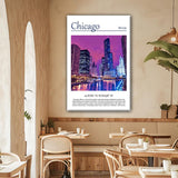 Chicago Illinois  watercolor, Chicago Illinois wall art, Chicago print canvas wall art,  Chicago watercolor wall art