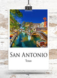 Custom Printed San Antonio travel art Canvas - Cityscape Wall Decor, San Antonio Texas  canvas wall art print, San Antonio Texas Print