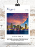 Miami Canvas, Miami Print, Miami wall art, Miami travel art print, Miami Florida, Miami poster