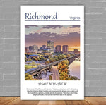 Richmond Travel art print, Richmond Canvas Print,  Richmond wall art, Richmond wall art, Richmond Virginia, Richmond  poster