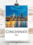 Cincinnati Canvas,  Cincinnati Print,  Cincinnati wall art, Cincinnati travel art print, Cincinnati Illinois ,  Cincinnati poster