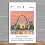 St Louis Canvas, St Louis Print, St Louis wall art, St Louis travel art print, St Louis Missouri, St Louis poster