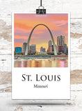 St Louis Canvas, St Louis Print, St Louis wall art, St Louis travel art print, St Louis Missouri, St Louis poster