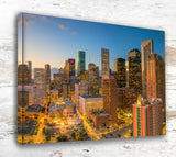 Gorgeous Houston Skyline Canvas - Perfect Wall Decor Featuring The City's Beautiful Skyline, Houston Texas canvas wall art