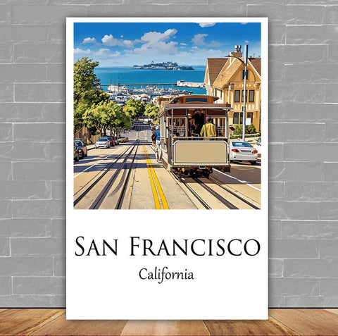 San Francisco Canvas, San Francisco Print, San Francisco  wall art,  San Francisco travel art print, San Francisco  poster