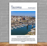 Tacoma Washington  Tacoma watercolor, Tacoma  wall art, Tacoma  canvas wall art,  Tacoma watercolor wall art, Tacoma travel art