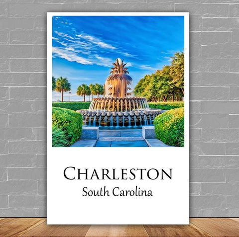 Charleston Canvas, Charleston Print, Charleston wall art, Charleston travel art print, Charleston South Carolina, Charleston  poster