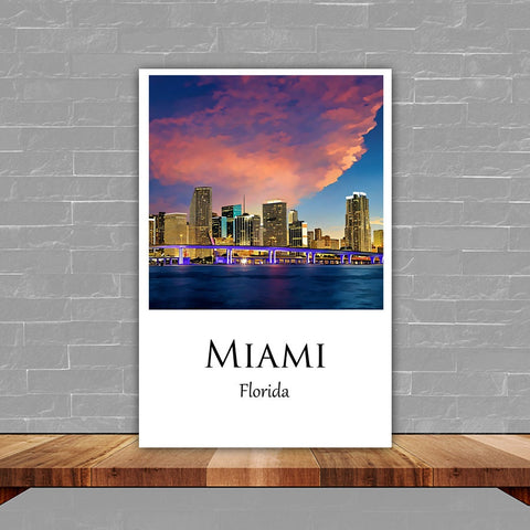 Miami Canvas, Miami Print, Miami wall art, Miami travel art print, Miami Florida, Miami poster