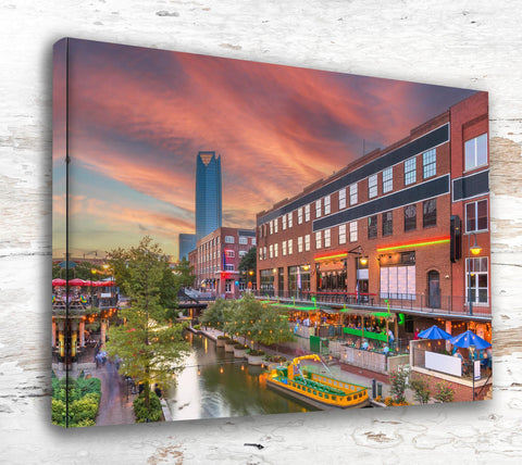 Oklahoma City travel art canvas print, Oklahoma City wall art Oklahoma City canvas art, Oklahoma City watercolor canvas wall art,