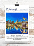 Pittsburgh travel art canvas print, Pittsburgh  wall art, Pittsburgh  canvas art,   Pittsburgh  watercolor canvas wall art, Pittsburgh print