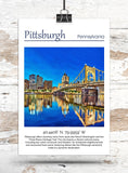 Pittsburgh travel art canvas print, Pittsburgh  wall art, Pittsburgh  canvas art,   Pittsburgh  watercolor canvas wall art, Pittsburgh print